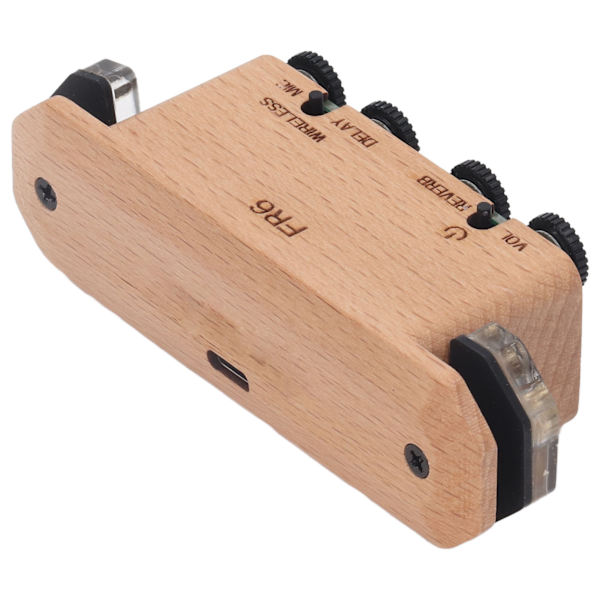 Vibrationsljudhålsmikrofon Inbyggd Reverb Delay Trägitarrljudmikrofon för konsert