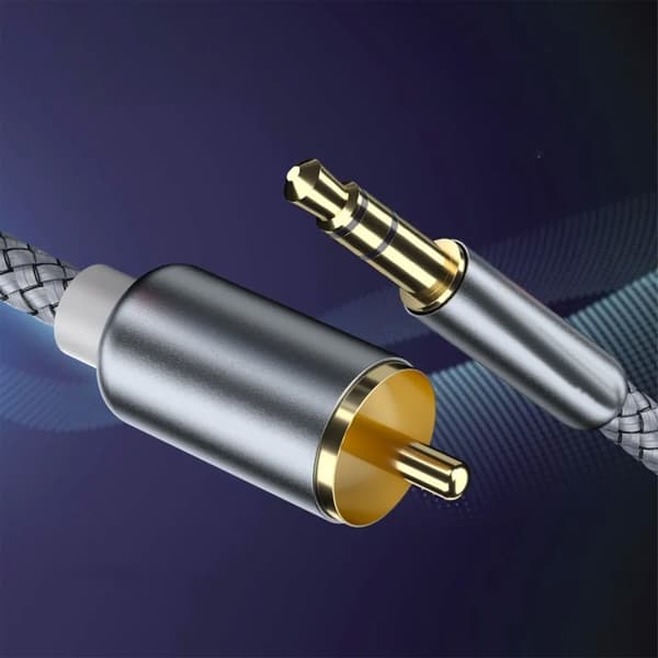 3,5 mm jackstik til 2 han-interface adapterkabel til RCA-lydcomputertelefonkonverterkabel 2 meter