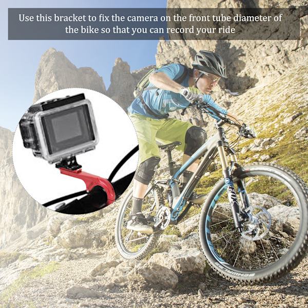 Aluminiumlegering Actionkamera Bas Cykelklämma Fäste Tillbehör för Goprodark röd