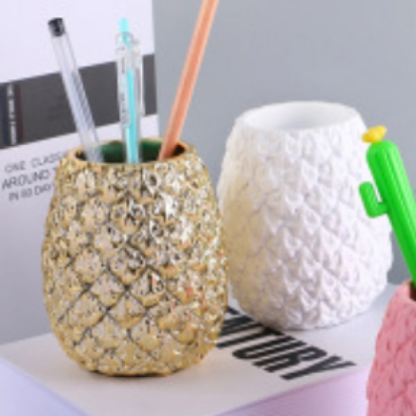 Harpikshåndverk Kontorrekvisita Ananas Penneholder Skrivebordstilbehør Oppbevaring Blyantbeholder
