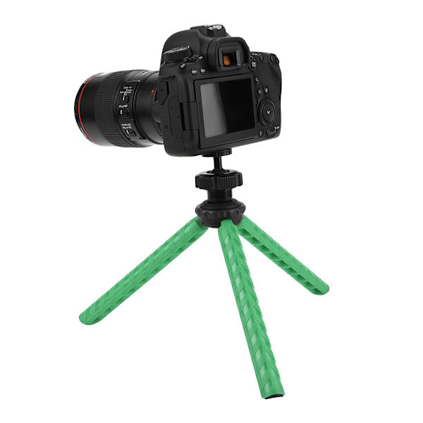 Mini hopfällbar lätt telefonklämma Octopus Tripod Slefie Stick för telefon actionkameror (grön)