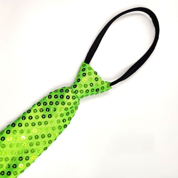 Men's Sequin Ties Self Tied Shine Skinny Necktie Fashion Cosplay Party Costume Tie, Green