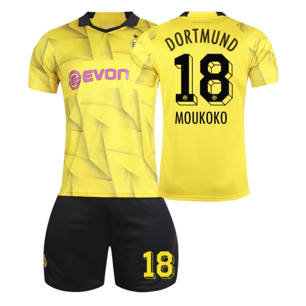 Dortmund spesialutgave 23/24 sesong barnas/voksne fotballdraktsett 18 MOUKOKO barnstorlekar16