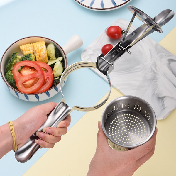 Citronpresser i rustfrit stål - Ergonomisk, manuelt design med skridsikkert greb - Ubesværet professionel citron-, lime- og appelsinpresser
