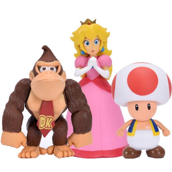 （3 stycken）Super Mario Handgjord Modelldocka Mario Yao Xi Long Lu Yi Ji Bil Skrivbordsdekoration-3 stycken 3 pieces