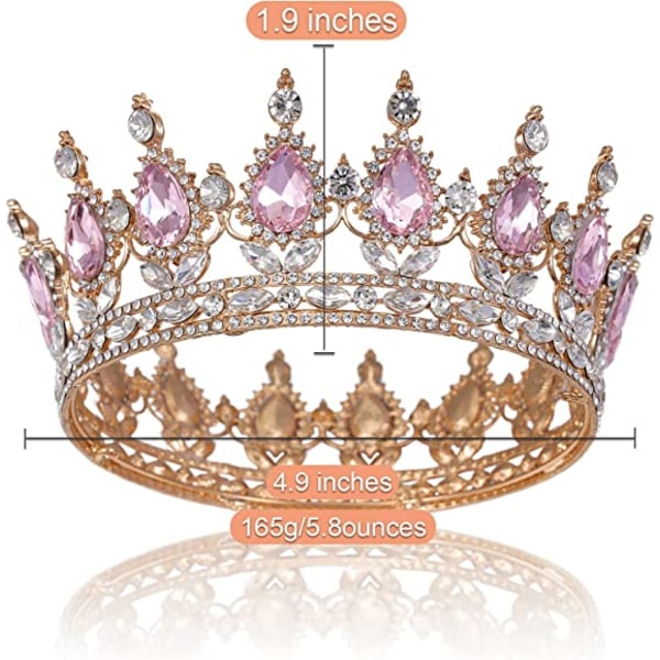 Prinsessekroner og tiaraer for små jenter - Krystallprinsessekrone, bursdag, ball, kostymefest, dronningrhinestonekroner