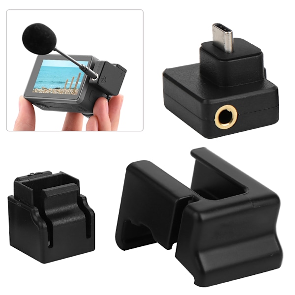 Ulanzi Action Camera Cage Mikrofon MIC 3,5 mm Ljudadapter för DJI OSMO ACTION