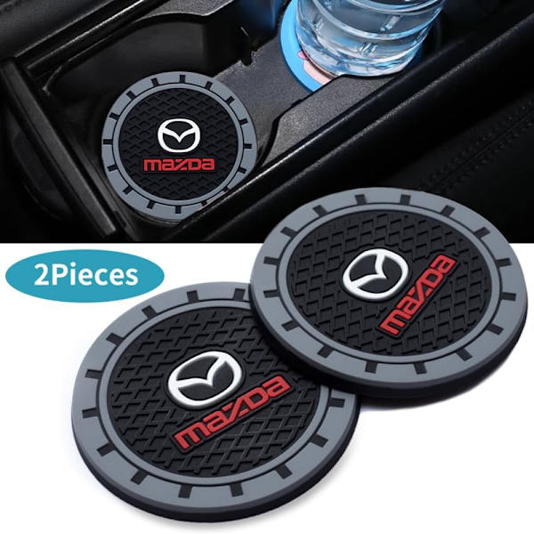2 st Car Cup Holder Coaster,Cup Holder Insert Coaster Kompatibel med Mazda M2 M3 M5 M6 MX5 RX7 RX8 A8 CX9 MX6 R3 CX-5 CX-7 CX-8,Anti Slip Car Cup Co