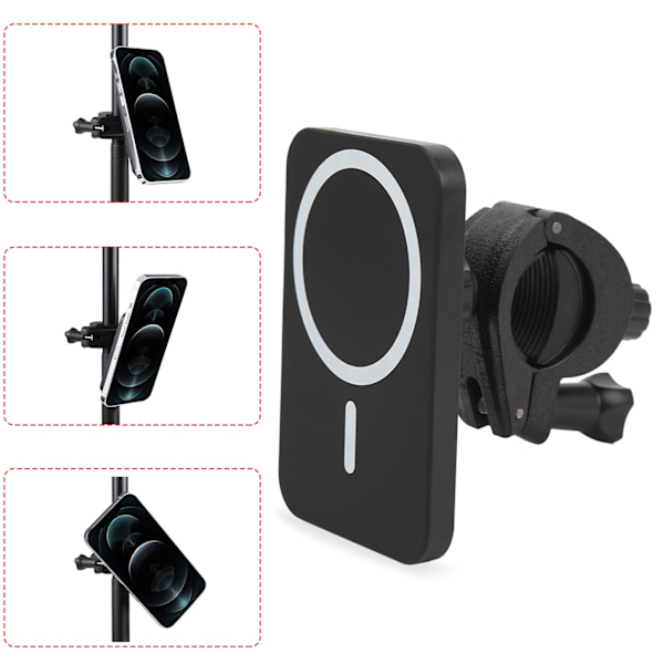 Trådlös laddningshållare Justerbar vinkel Magnet Laddningshållare 15W för IPhone 13 12 X XR Svart