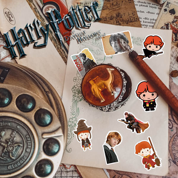 Harry Potter -vesiväri vinyylitarrat, 50 kpl setti, vedenkestäviä ja UV-suojattuja, täydellisiä kaikille laitteillesi, eläinten tunnusmerkki