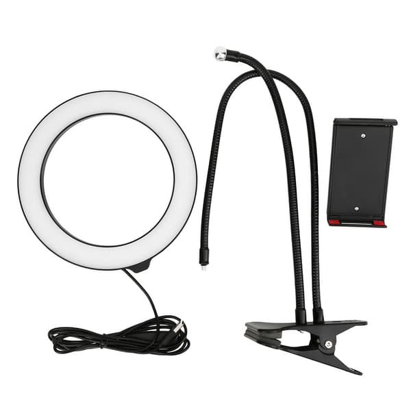 Universal justerbar Selfie Ring Light Fyldlys med støttebeslag Telefonclips til liveudsendelse