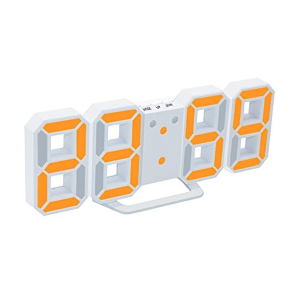 Elektronisk LED-väckarklocka [Uppgraderad version], klockan kan justera LED-ljusstyrkan automatiskt på natten (vit/orange)