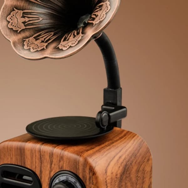 Retro Trådlös Mini Bluetooth-högtalare i Trä