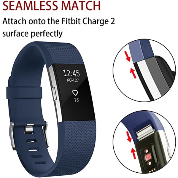 Smart watch, bytesrem för armbandsrem kompatibel med Fitbit charge 2, klassiska och speciella justerbara sportarmband（ Navy-S）