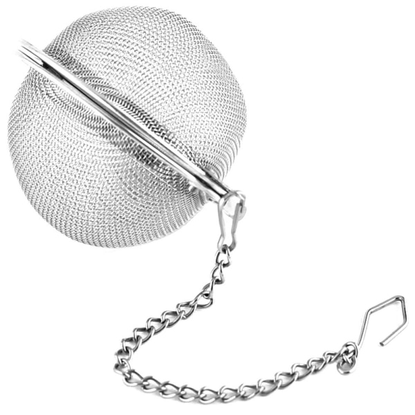 Te-sil med fint nett, 304 rustfritt stål te-sil te-infuser te-filter og te-brygger med utvidet kjede krok