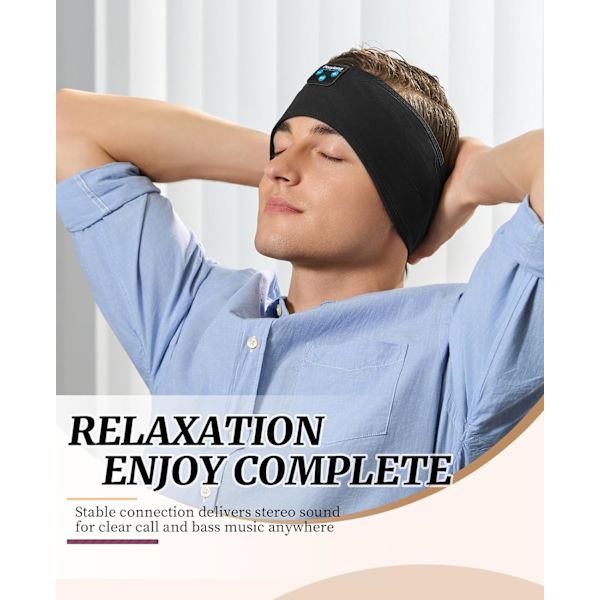 Trådløse Sleep Headphones, Bluetooth Sports Headband Headphones med Ultratynde HD Stereo Højttalere Perfekt til Søvn, Træning, Jogging