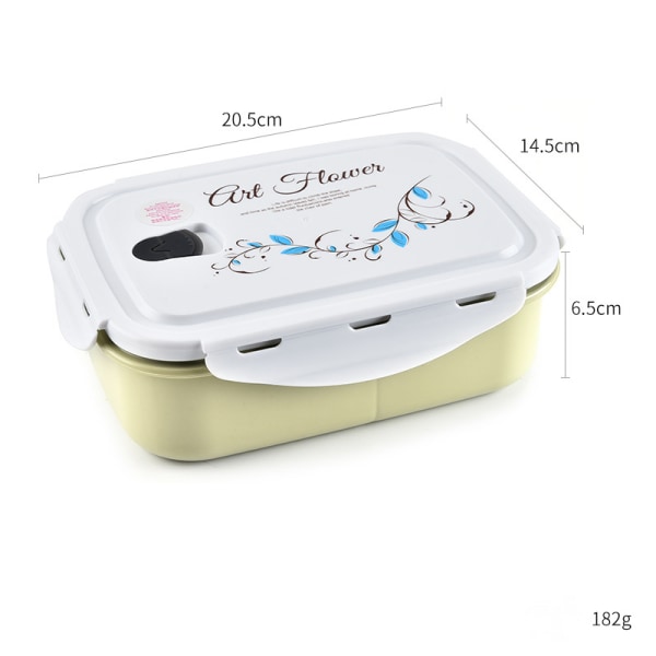 Bento Lunchlådor - Återanvändbara matbehållare med två fack för skola, arbete och resor, set med 1, klassisk