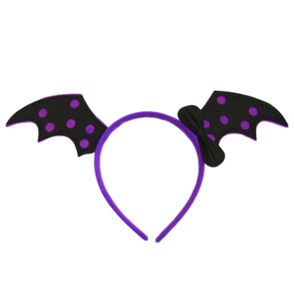 3-pak Halloween-pandebånd til børns maskerade-fest, show-artikler, dekorationer, børnegaver (lilla sløjfe-flagermus-pandebånd)