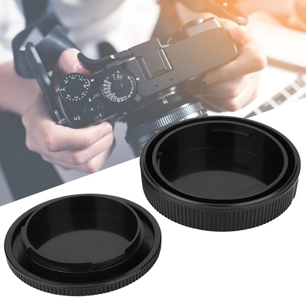 Bärbar plastkamera kropp fram och bak linser lock skydd set för Canon EOSR full frame kamera svart