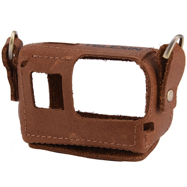 Handgjord konstläder för Gopro-fodral Retro Wild Camera Protective Bag med objektivlock