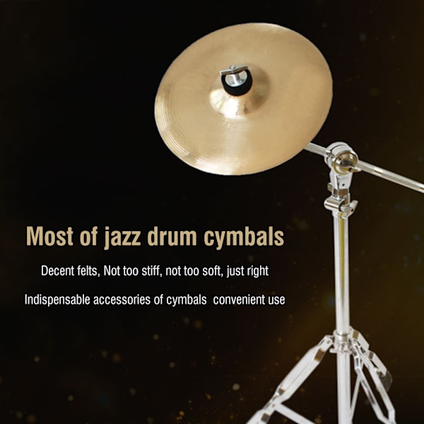 10 stk. Jazz Tromme Cymbal Filt Puder Musikinstrument Tilbehør Sort