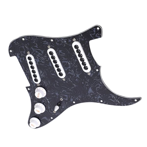 SSS Pole Justerbar Pickup Black Pearl Laddad Pickguard för ST Style Elgitarr