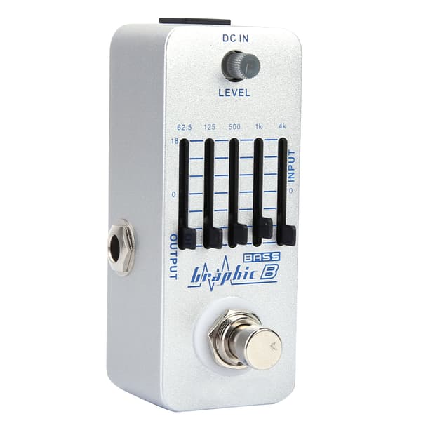 Metallskal Grafisk B Bas EQ Effektpedal ±18dB Justerbar Gitarr Equalizer