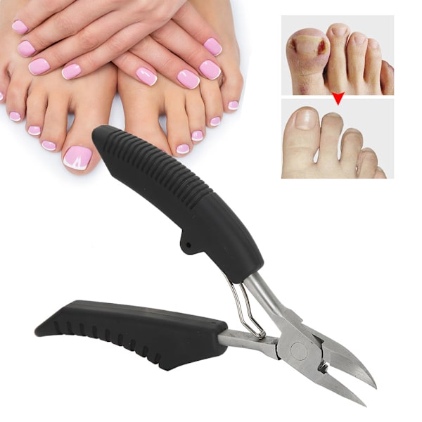 Fingernaglar Tånagel Nagelbandssax Tjock Inväxt Tånagel Klippare Tång Pedikyrverktyg Svart