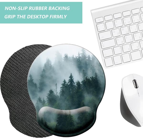 Musemåtte med håndledsstøtte, ergonomisk musemåtte med memory foam håndledsstøttepude, skridsikker gummibase Gaming musemåtte til hjemmet