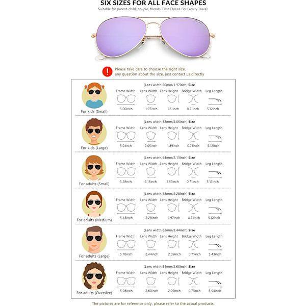 Klassiske polariserede Aviator solbriller UV spejlede linser Metal Retro nuancer