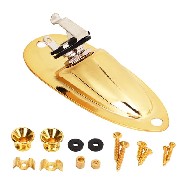 Båd Guitar Output Jack Guld Metal Elektrisk Guitar Pickup Output Input Jack Stik Socket Plade Sæt