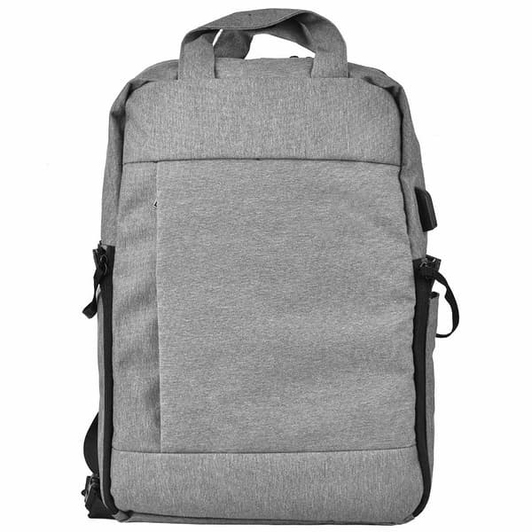 EIRMAI DQ310B Nylon Skuldertaske Kamera Computer Rygsæk med USB-interface (Mørkegrå)