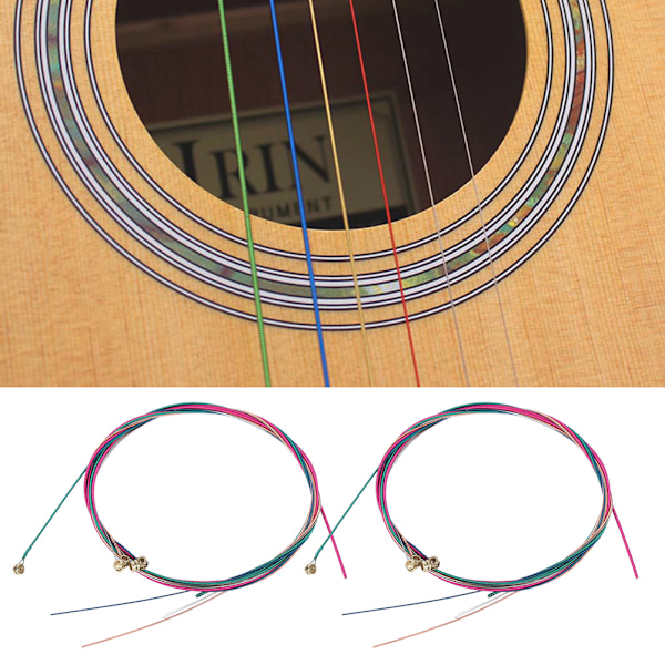 12 stk gitarstrenger fargerike folkemusikk universelle slitesterke musikkinstrumentaccessoirer