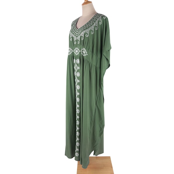Caftans Loungewear för kvinnor Beach Chiffon Cover Ups 3/4-ärm V-hals Broderad Lös Side Split
