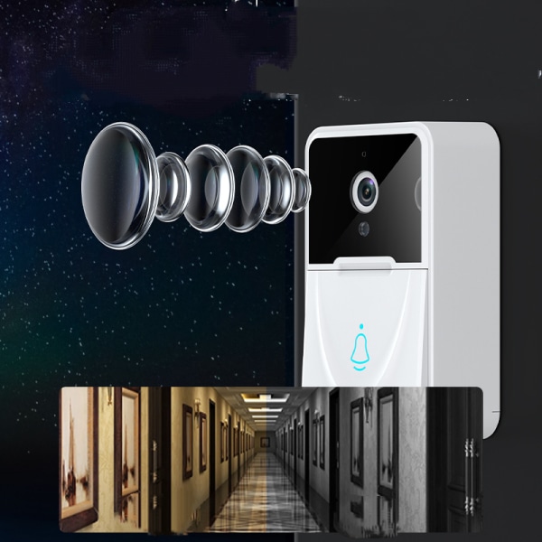 Intercom dörrklocka Access Control System, Intelligent trådlös röst inomhus/utomhus dörrklocka, batteridriven låg strömförbrukning