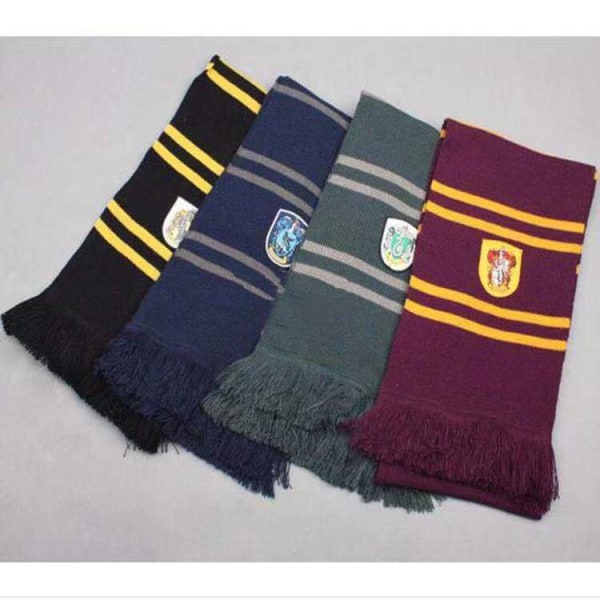 Harry scarf Gryffindor college scarf neck cosplay Halloween scarf film med samma scarf (Slytherin scarf)