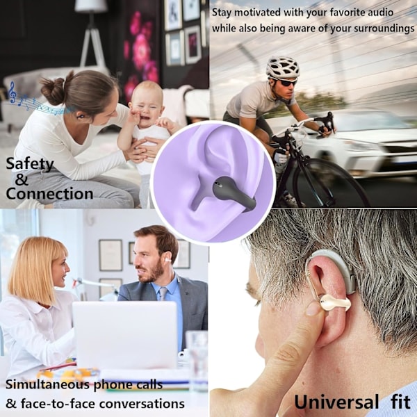 Klips på øreklips ørepropper åpen øre hodetelefoner trådløse Bluetooth øreklips beinledende ledningshodetelefoner øretelefoner headset B