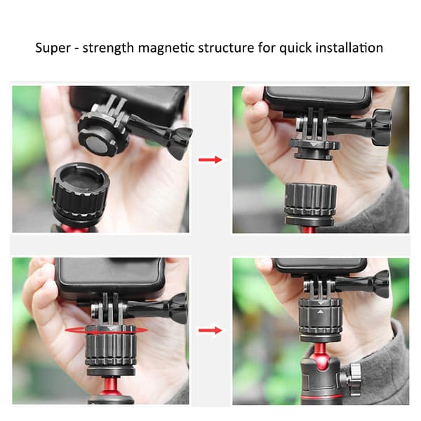 Ulanzi GP-4 Magnet Quick Release Adapter Base Tilbehør til GoPro 8/7/6/5 Actionkamera