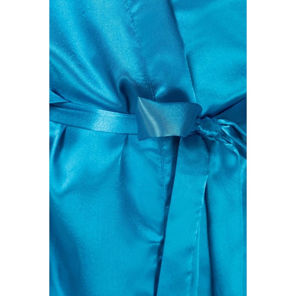 Silk Stain Ren Kimono Bröllopsrock Kimono Robes Sovkläder ------ Blå (Storlek 4)