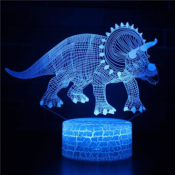 WJ Dinosaur World Retro 3D LED-lamppu Moottoripyörä Pöytä Yövalo Illuusio Visuaalinen Työpöytälamppu Monivärinen Vaihto Tunnelmavalaistus Kotiin