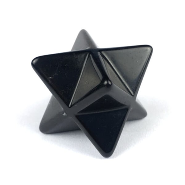 Naturligt svart Obsidian Kristallskydd Helig Meditation Energi Healing Chakra, 1 Inch Hexagonal Star Crystals och Healing Stone