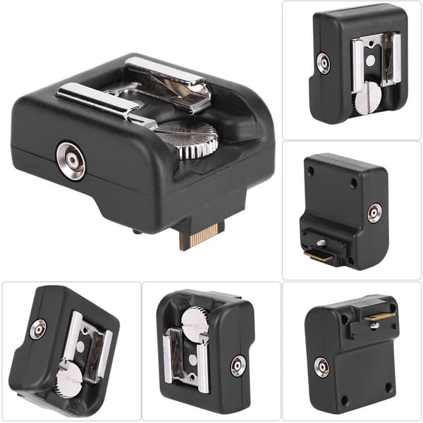 Hot Shoe Adapter Konverter Kamera Trådløs Speedlite Flash Trigger Sort