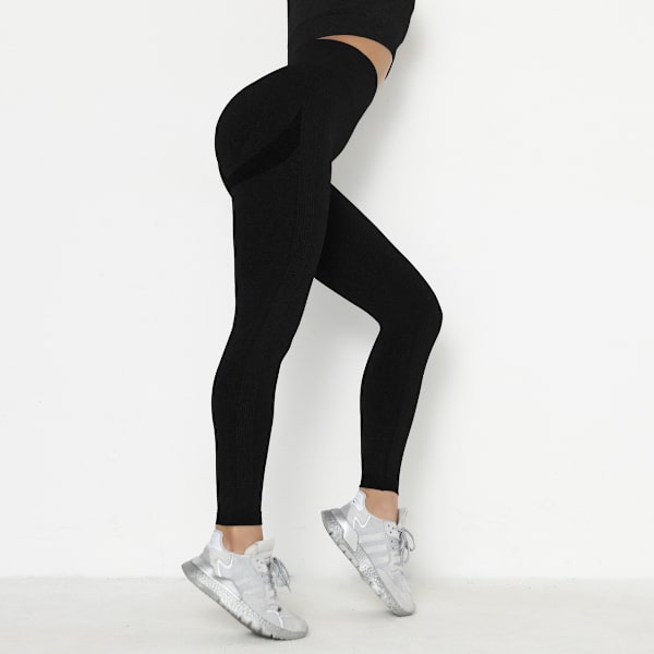 Kvinnors sömlösa yoga- och träningsbyxor med hög midja, löpning, magkontroll, sportleggings (XL)