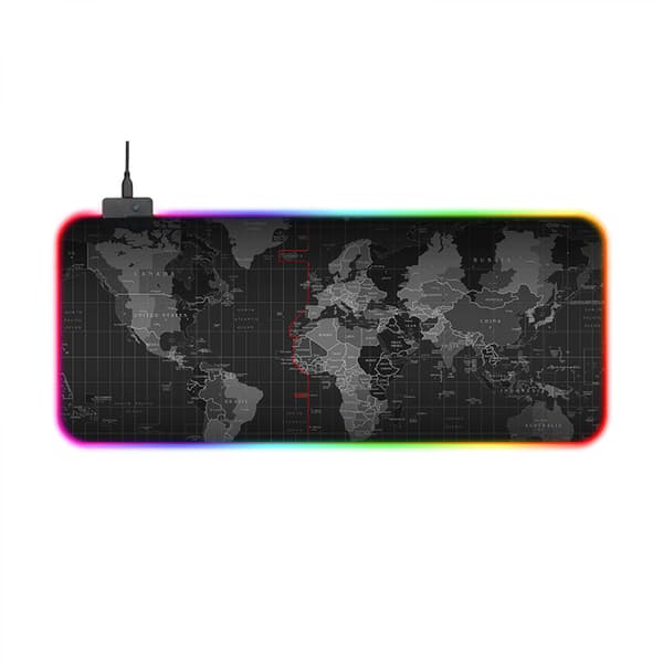 Gaming Musematte, Myk Oversized Glowing Utvidet LED Musematte, Berøringskontroll, Antiskli Gummibase Datamaskin Tastatur Musematte