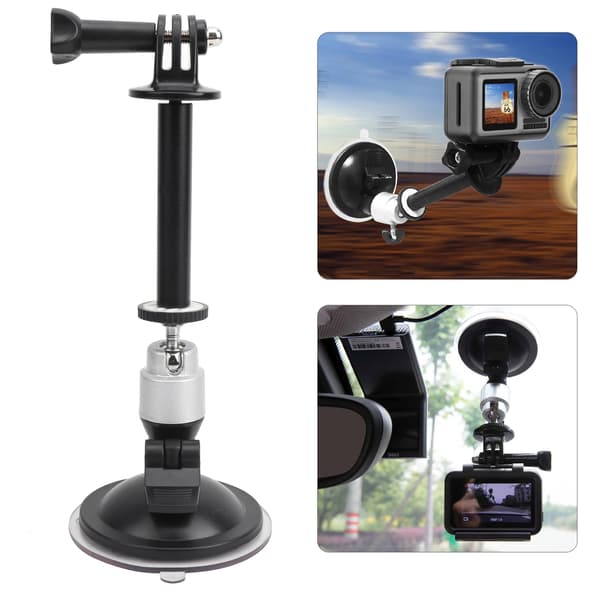 Bærbar Bilholder Stativ Beslag Adapter Tilbehør til DJI OSMO ACTION Sort