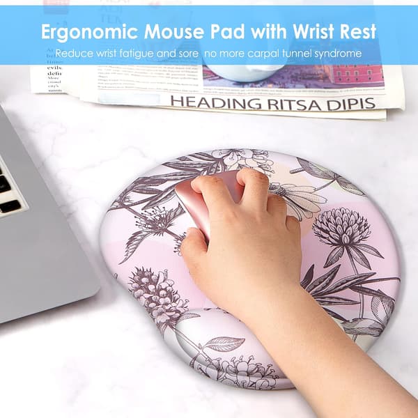 Ergonomisk Musematte med Håndleddstøtte, Søt Musematte med Håndleddstøtte, Komfortabel Musematte for Hjemmekontor, Spill og Arbeid med Datamaskin