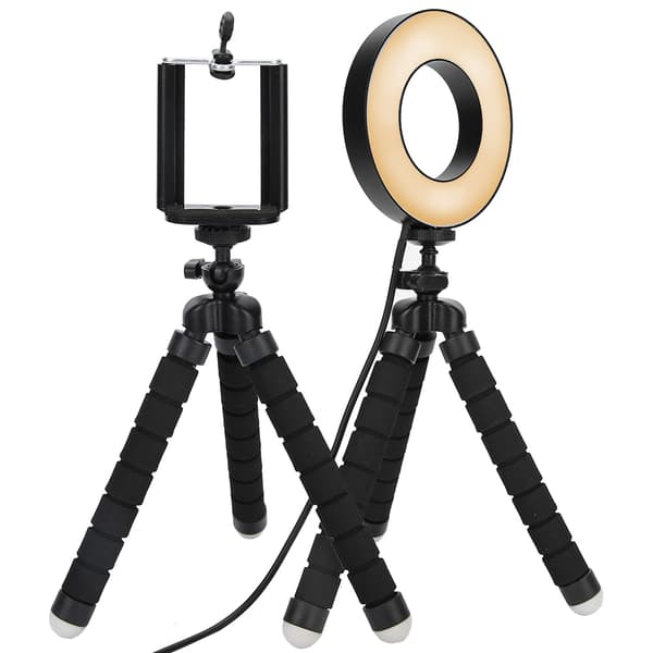 Rund LED Live Streaming Ring Light Studio Fotografering Makeup Fyldlys med Holdere