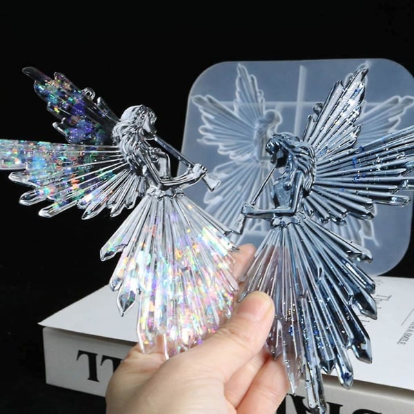 Angel Fairy Harts epoxiform form hängande Kristallgjutning Gör form för gör-det-själv