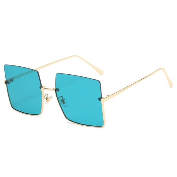 Retro Oversized square half frame Sunglasses for Women UV400 Protection Outdoor Glasses