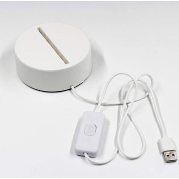 WJ 3D Illusion Lampe Havfrue Stemningslys 7 Farve Skiftende Akryl LED Nattelys USB Kabler Soveværelse Skrivebordsdekoration